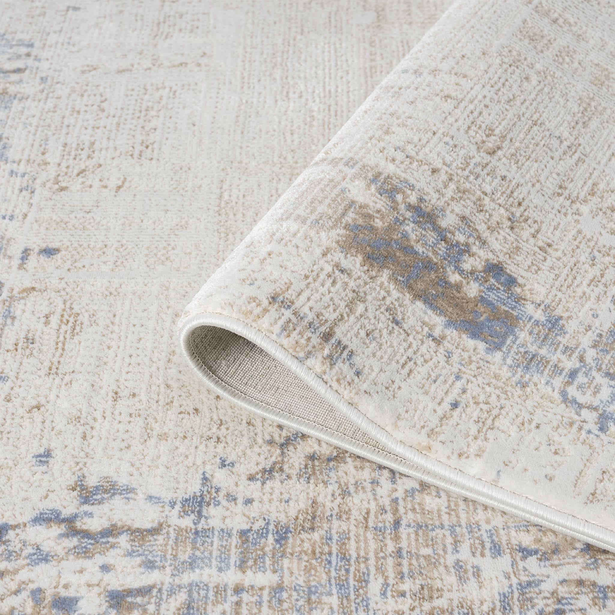 Ivory Rug – Modern Textured Designer Floor Rug
