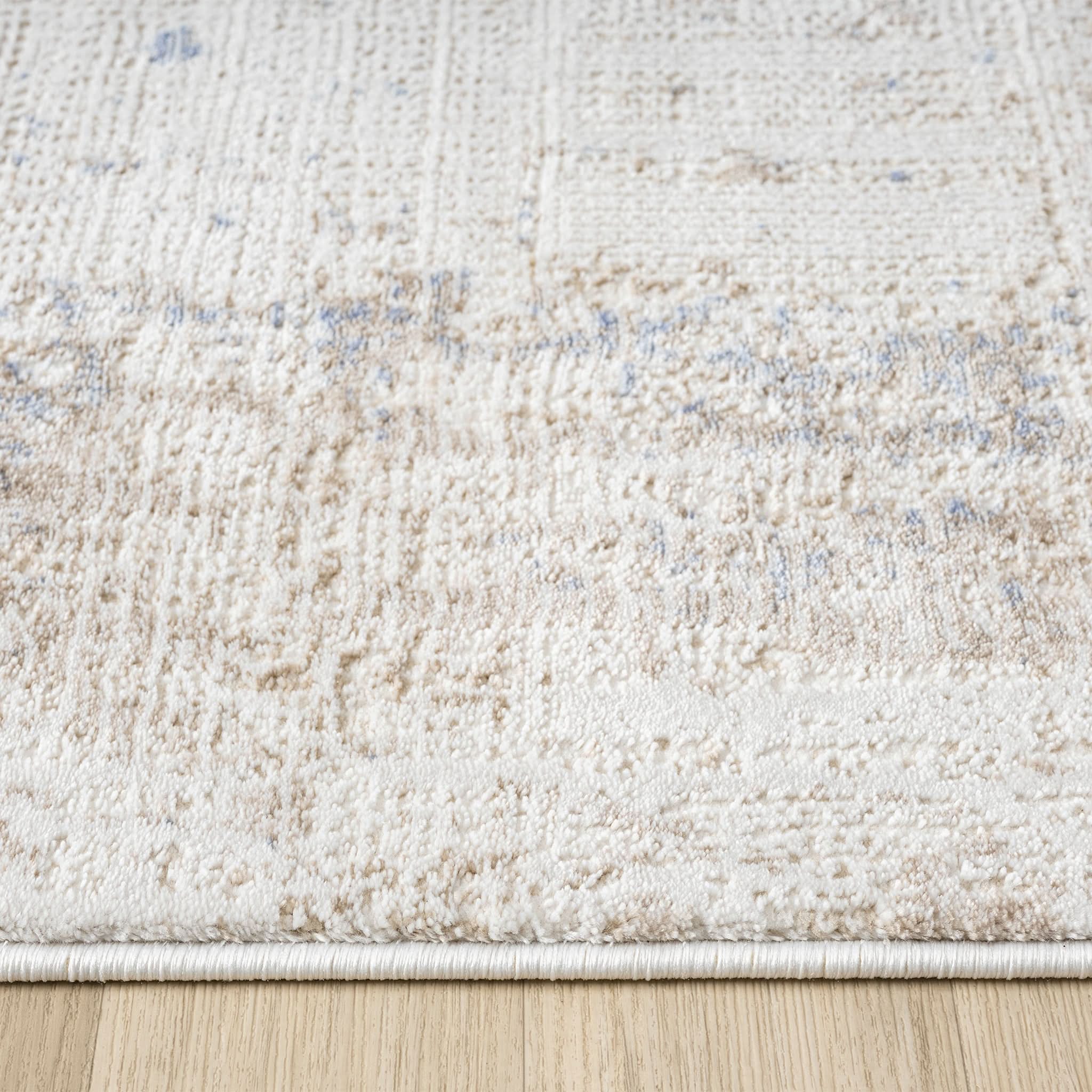 Ivory Rug – Modern Textured Designer Floor Rug