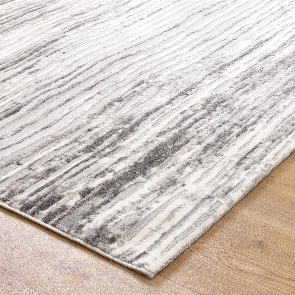 Jade Distressed Lines Grey Rug - JADE002 – view 3