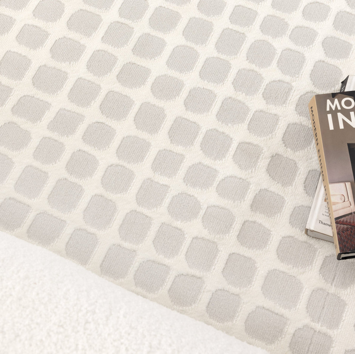 Jade Geometric Shapes Cream Grey Rug - JADE005 – view 5
