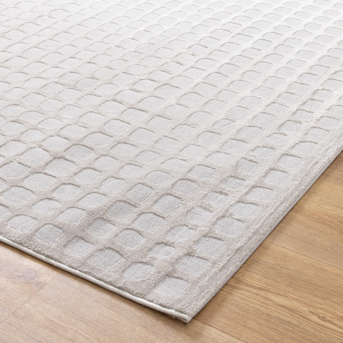 Jade Geometric Shapes Grey Rug - JADE006 – view 3