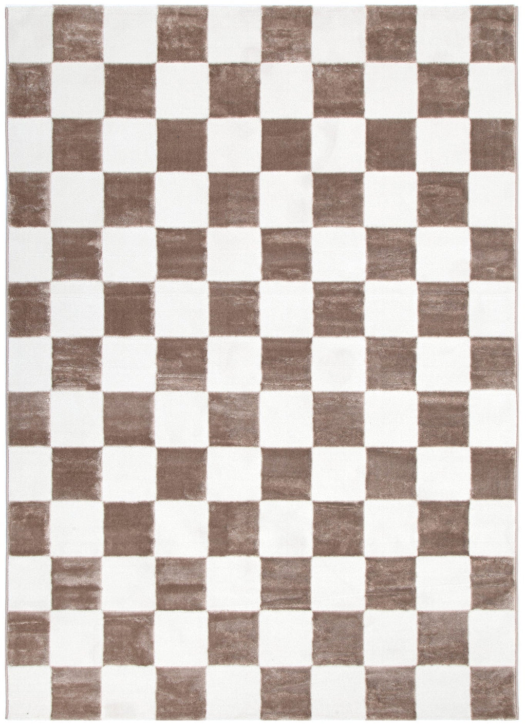 Jade JADE007 Cream Brown Checkered Rug – view 2