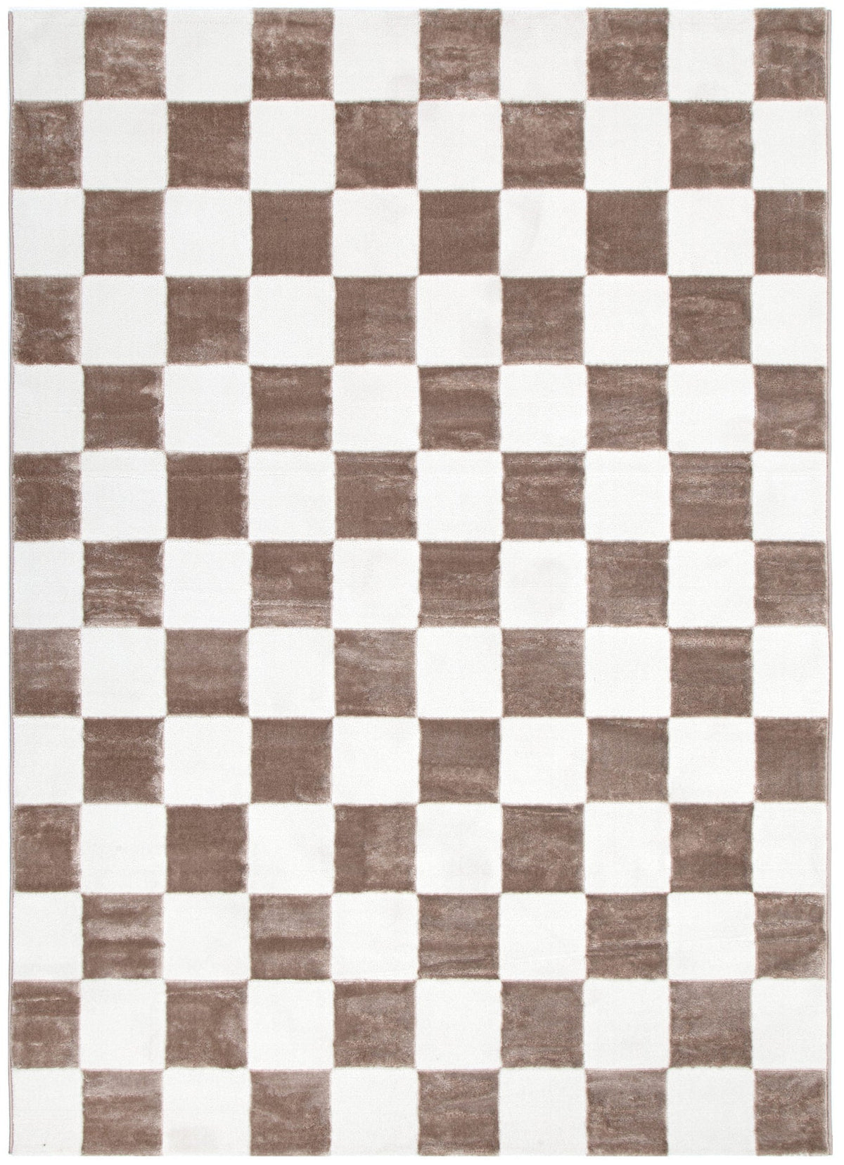 Jade JADE007 Cream Brown Checkered Rug – view 2