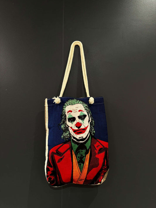 Joker Vibes Tote Bag-Turn heads with the Joker Vibes Tote Bag! A bold, artistic design inspired by the iconic character, perfect for fans and everyday use. Durable and unique.-Bazaar G Rugs N Gifts