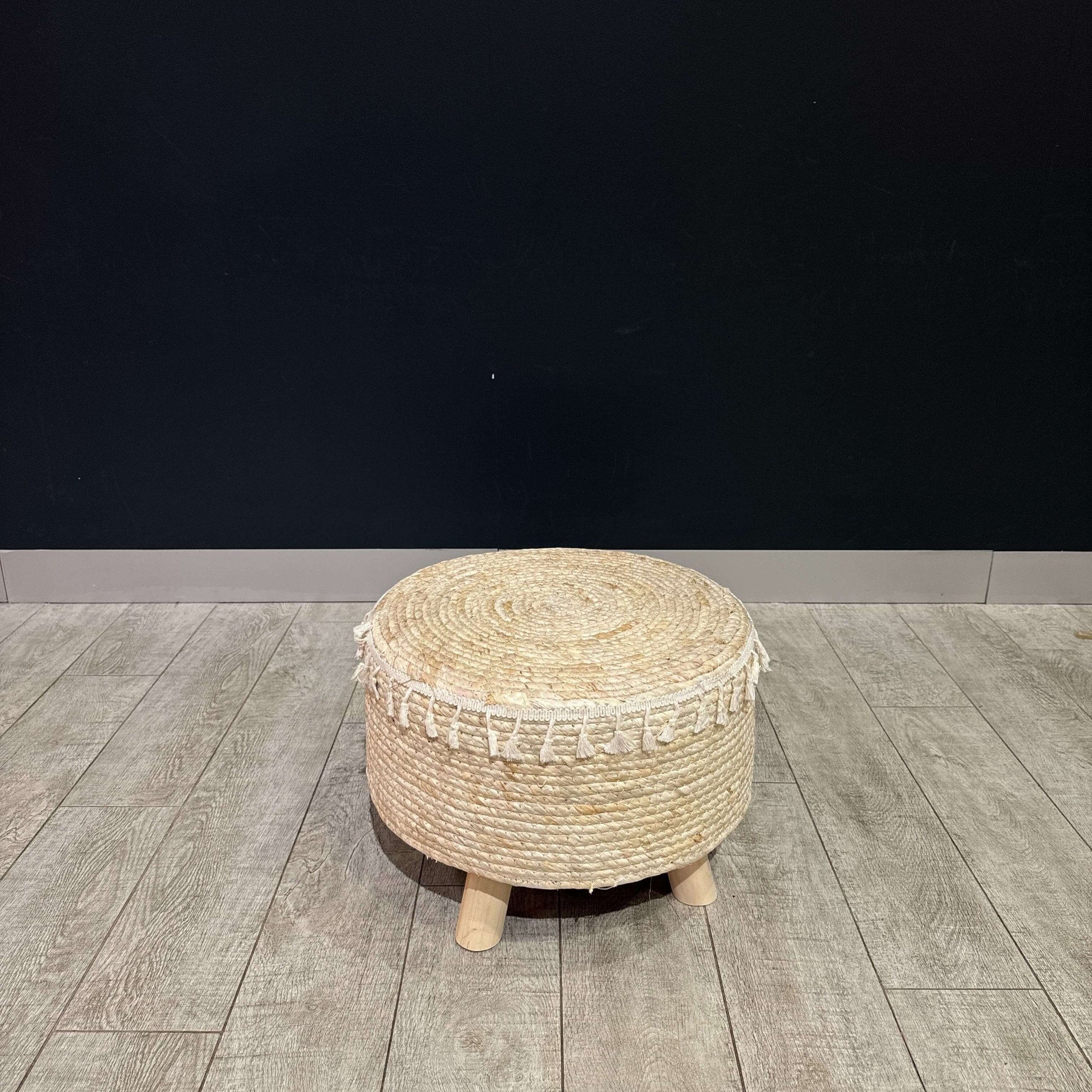 Jute Pouf Stool Cream