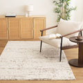 Korra K400 Ivory Beige Abstract Rug styled with furniture