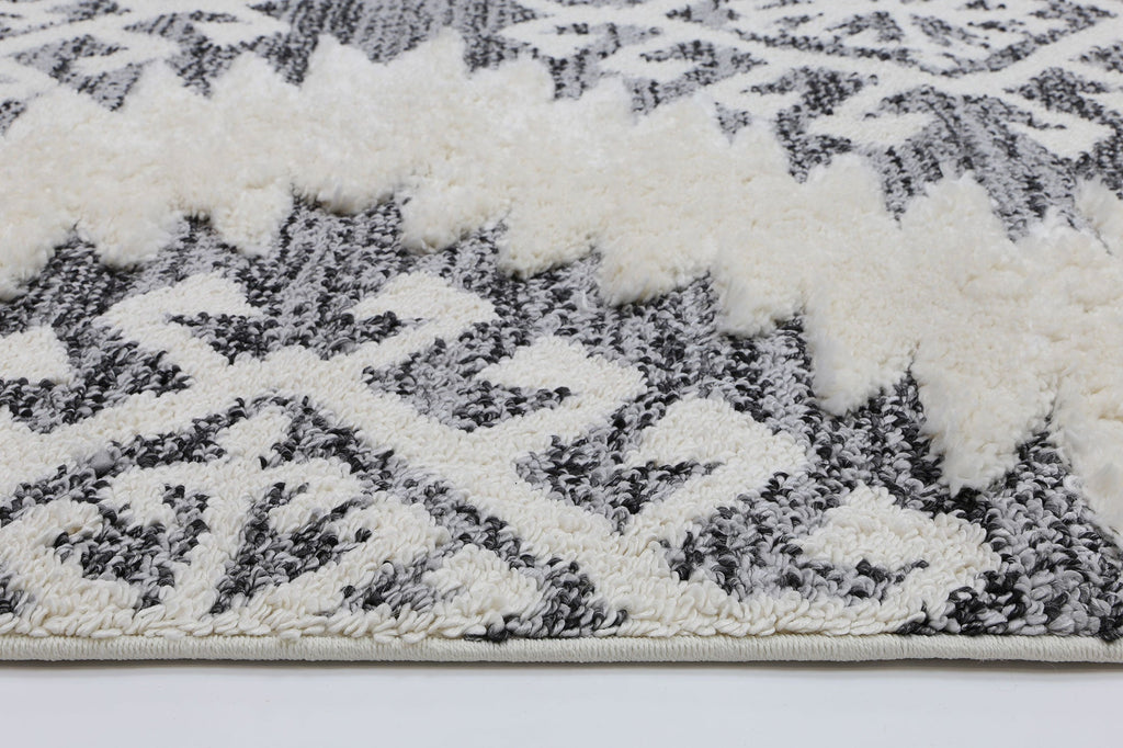 Kaza Tribal Cream Anthracite Rug - 8752A CREA – view 4