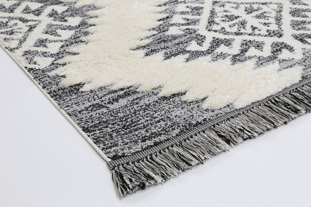 Kaza Tribal Cream Anthracite Rug - 8752A CREA – view 3