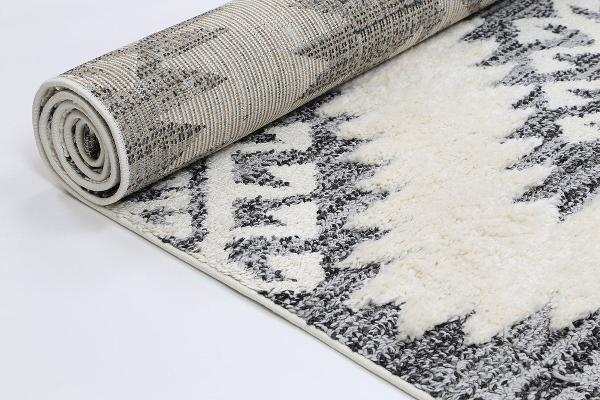 Kaza Tribal Cream Anthracite Rug - 8752A CREA – view 6