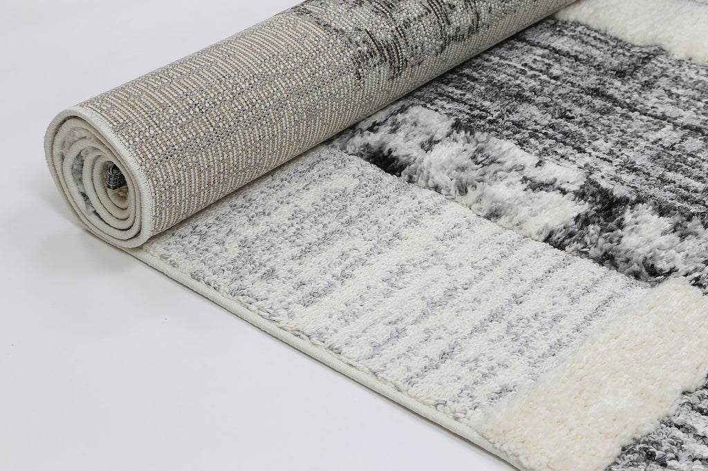 Kaza Tribal Modern Cream Anthracite Rug - 9011B CREA – view 6