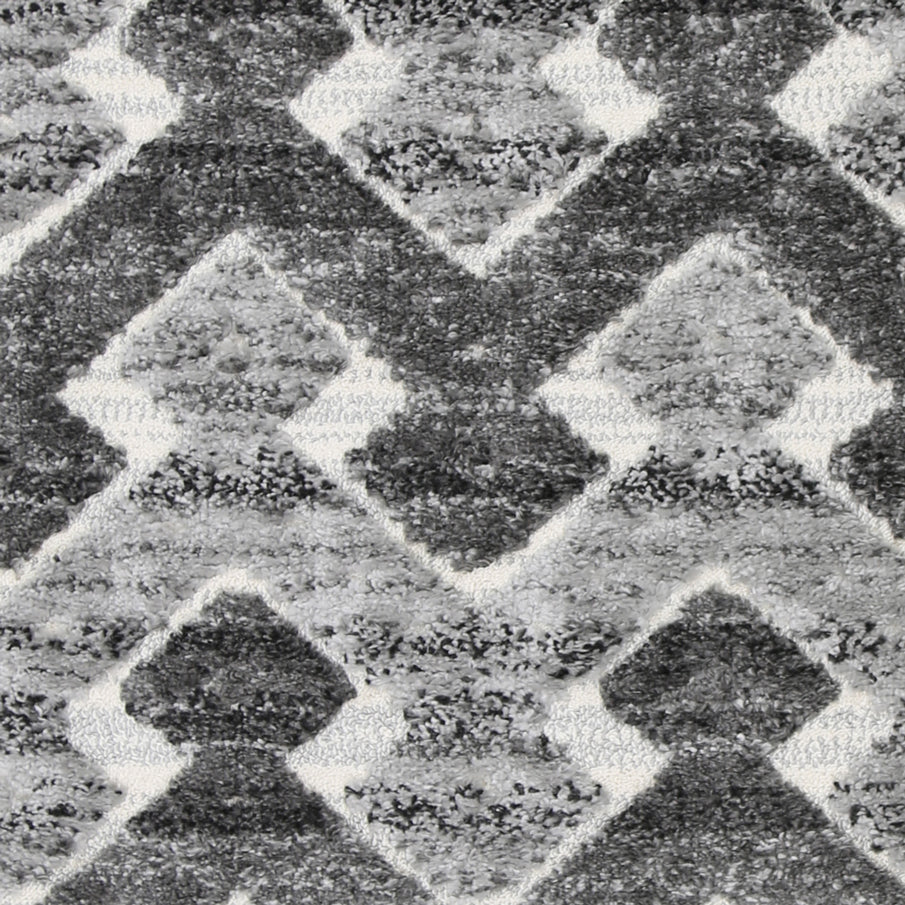 Kaza Tribal Carved Lines Cream Anthracite Rug - 9027B CREA – view 5