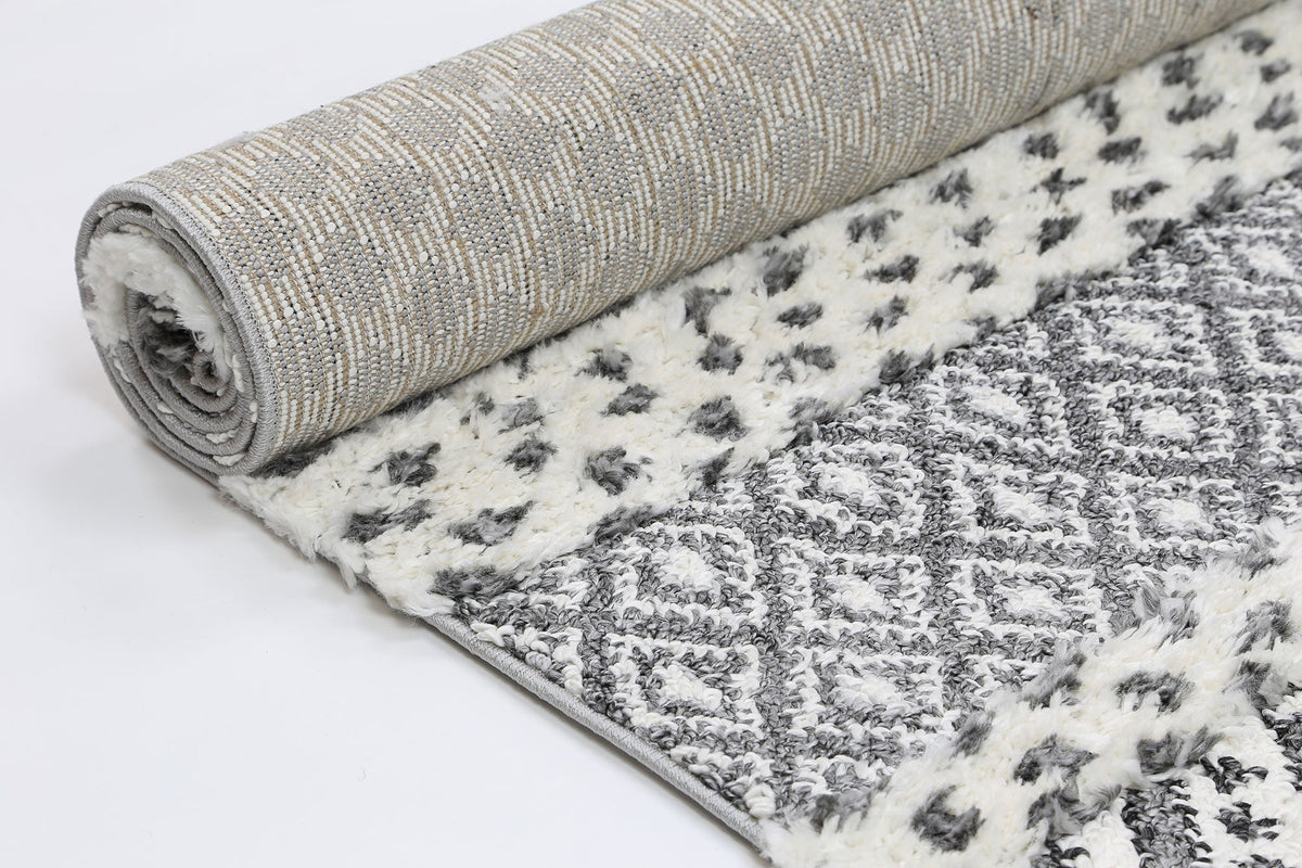 Kaza Tribal Edge Cream Anthracite Rug - 9030A GREY – view 3