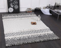 Kaza Tribal Edge Cream Anthracite Rug - 9030A GREY styled with furniture