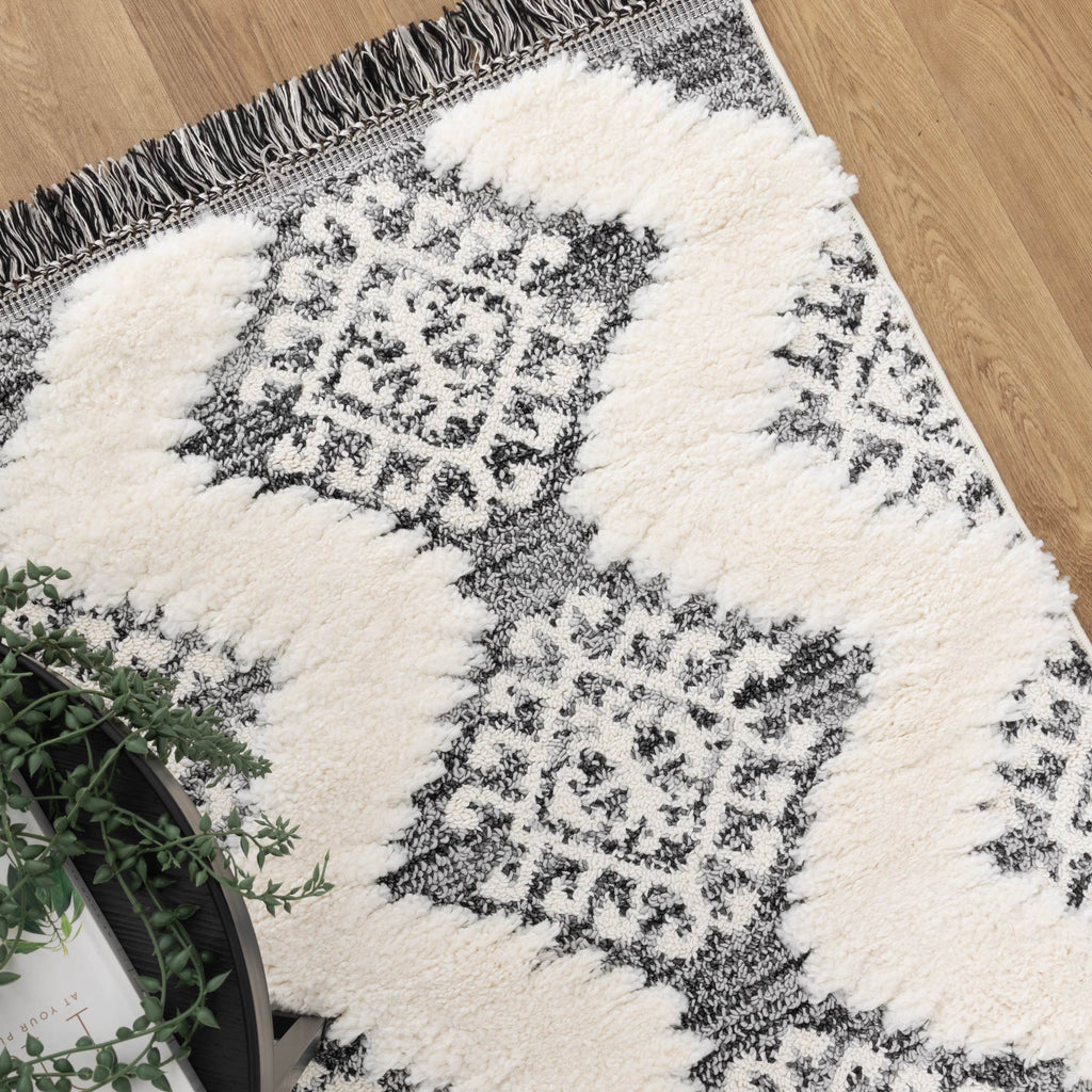 Kaza Tribal Cream Anthracite Rug - 8752A CREA – view 8
