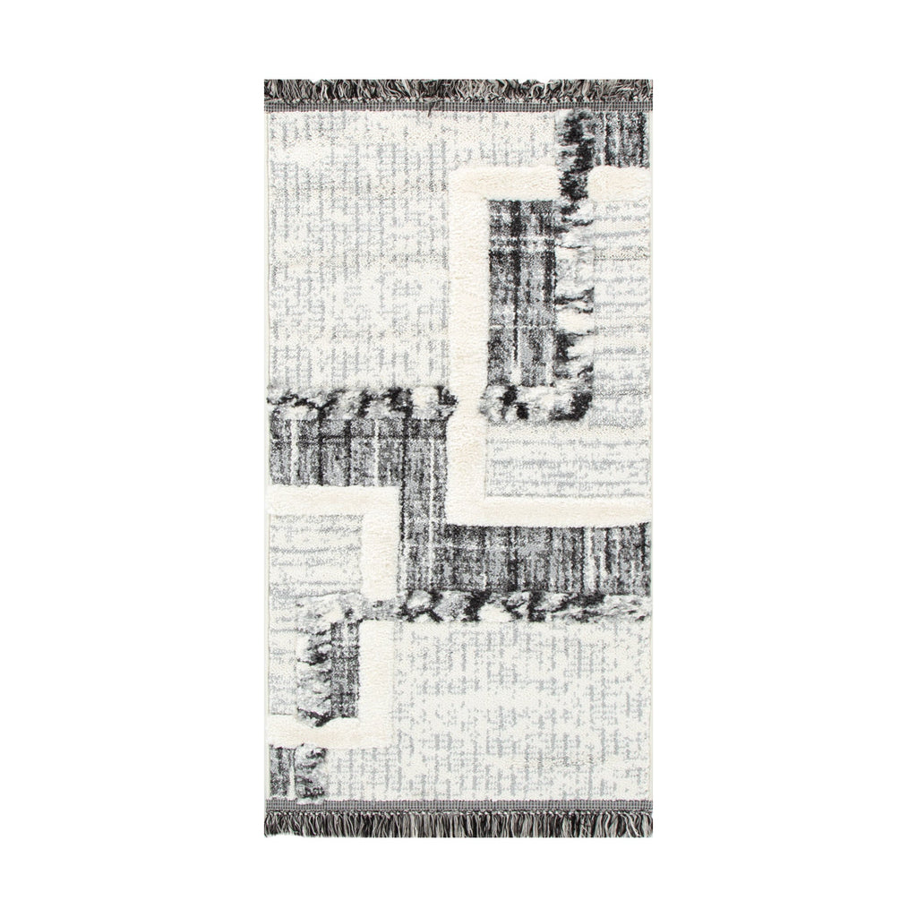Kaza Tribal Modern Cream Anthracite Rug - 9011B CREA – view 7