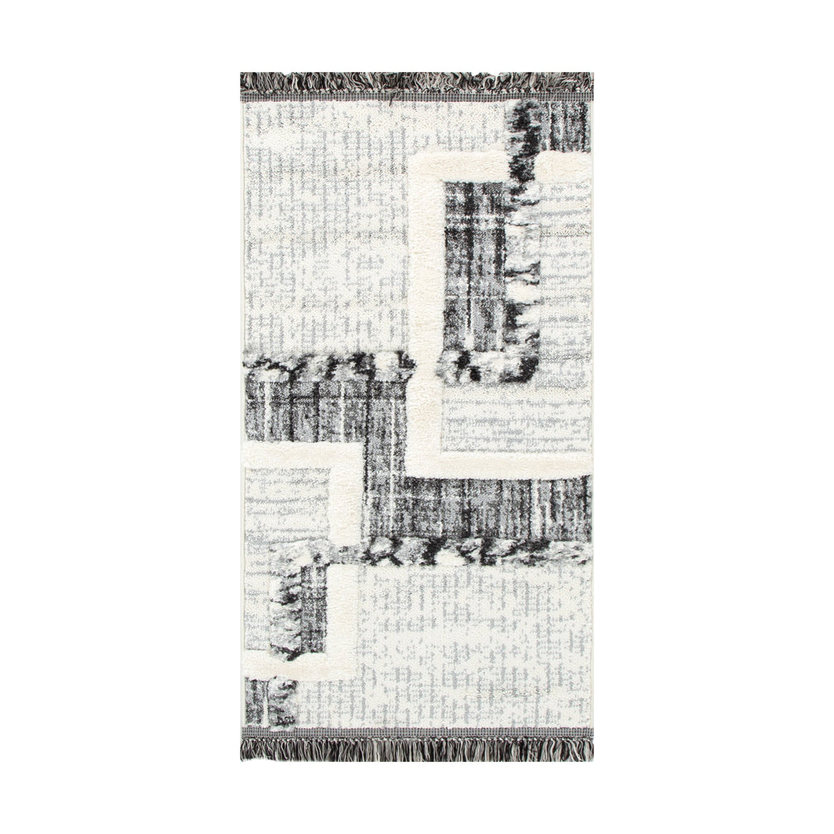 Kaza Tribal Modern Cream Anthracite Rug - 9011B CREA – view 7