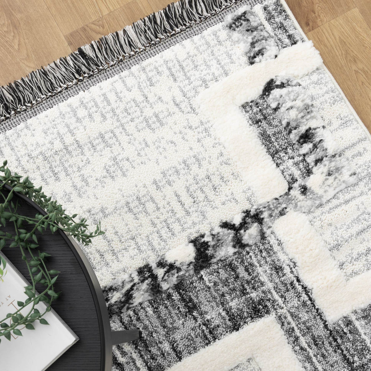 Kaza Tribal Modern Cream Anthracite Rug - 9011B CREA – view 8
