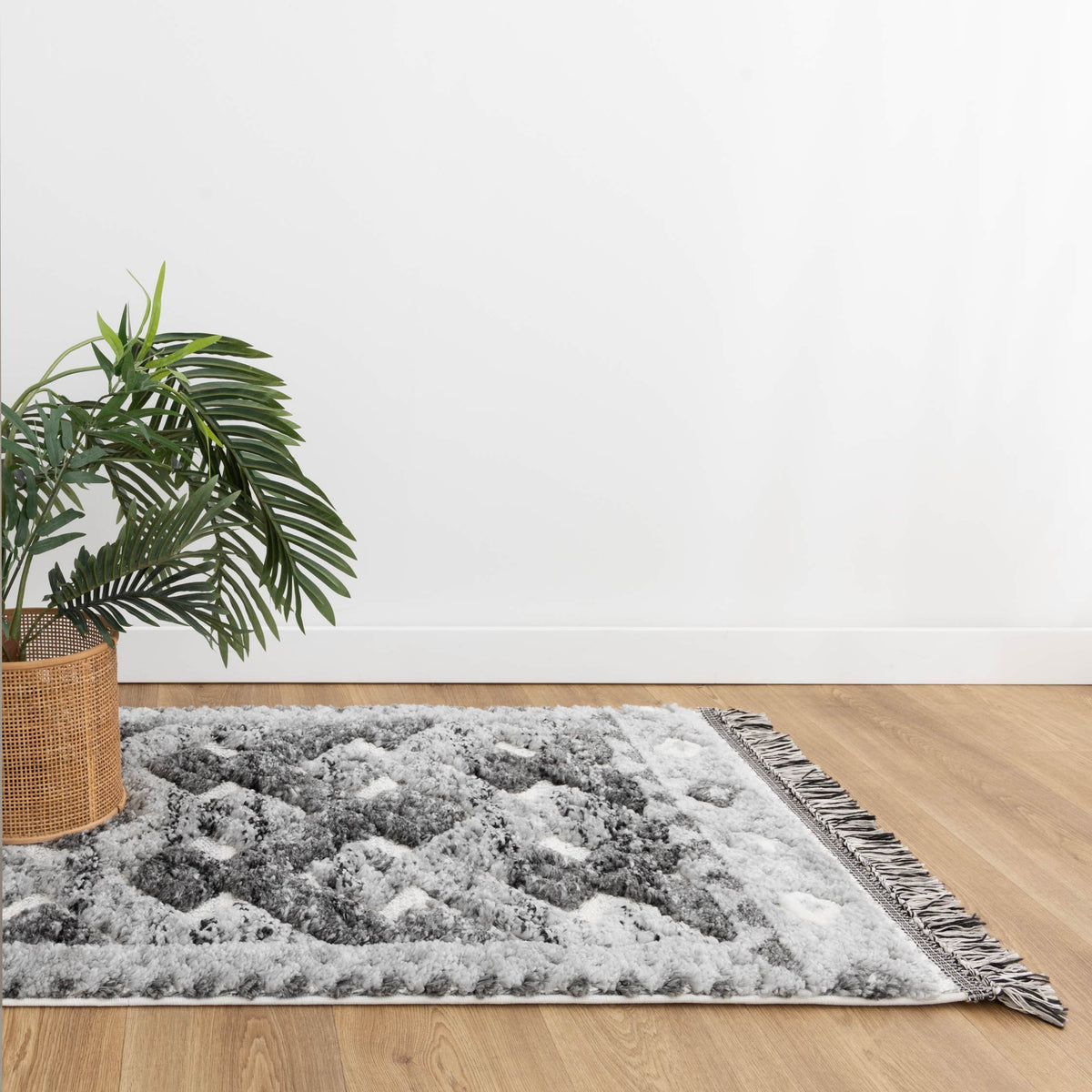 Kaza Tribal Carved Lines Cream Anthracite Rug - 9027B CREA – view 7