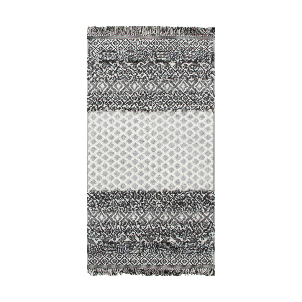 Kaza Tribal Edge Cream Anthracite Rug - 9030A GREY – view 7
