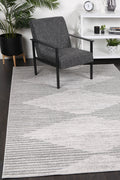 Kimberley Diamond Grey Contemporary Rug - 3GREY styled with furniture