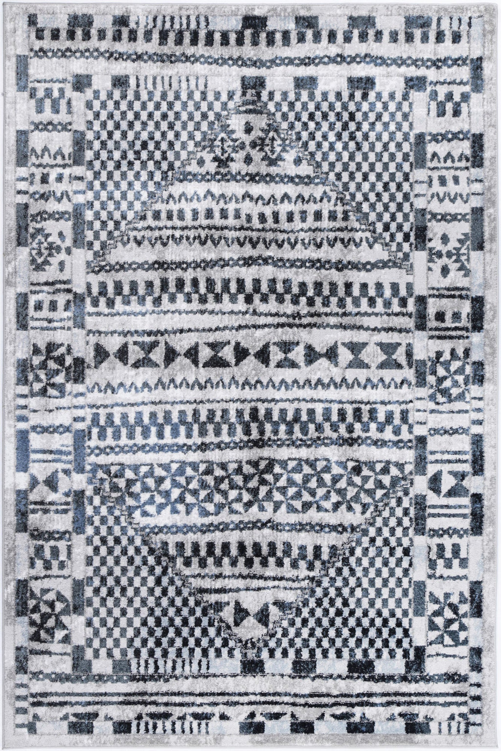 Kimberley Aztec Blue Contemporary Rug - 7BLUE – view 2