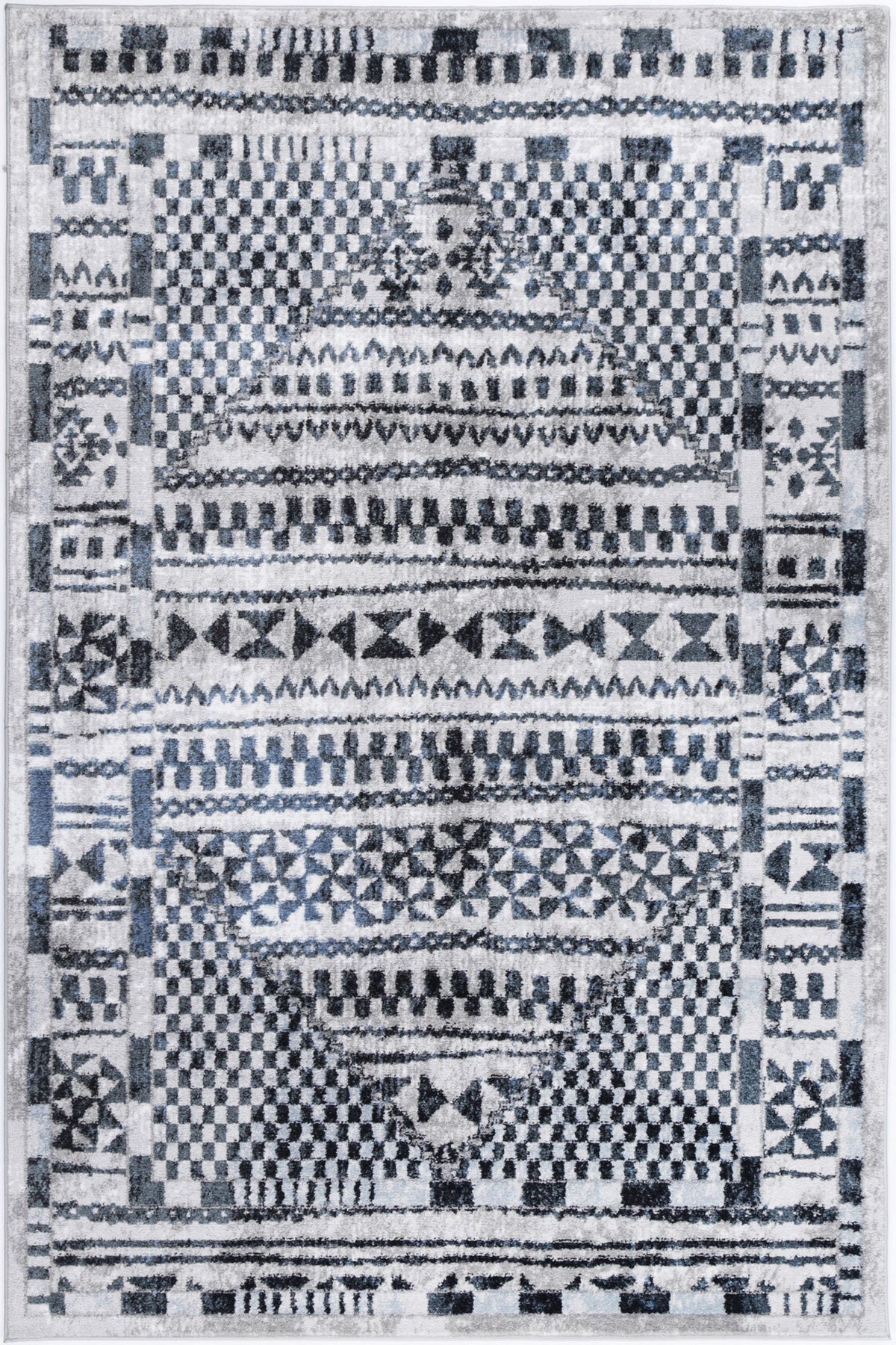 Kimberley Aztec Blue Contemporary Rug - 7BLUE – view 2