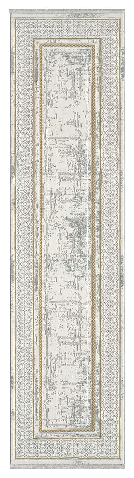 Kervan Rug AK076 Grey Gold Hallway Runner, Kervan Rug AK076 Grey Gold Hallway Runner for Elegant Spaces