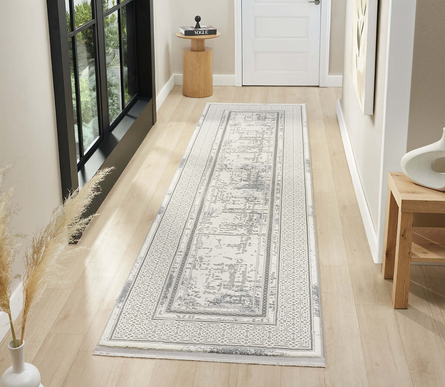 Kervan Rug AK076 Grey Grey Hallway Runner, Kervan Rug AK076 Grey Hallway Runner - Stylish Design