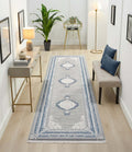 Kervan Rug AK187 Grey Blue Hallway Runner, Kervan Rug AK187 Grey Blue Hallway Runner - Style Your Home