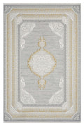 Kervan Rug AK187 Grey Gold Turkish Rug, Kervan Rug - A7114 Grey Gold Turkish Rug for Busy Homes