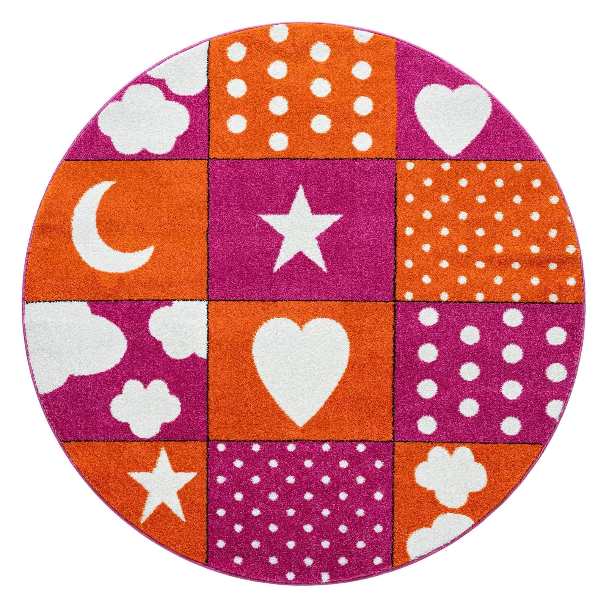 Kids Rugs Kidsville 573 Pink Round