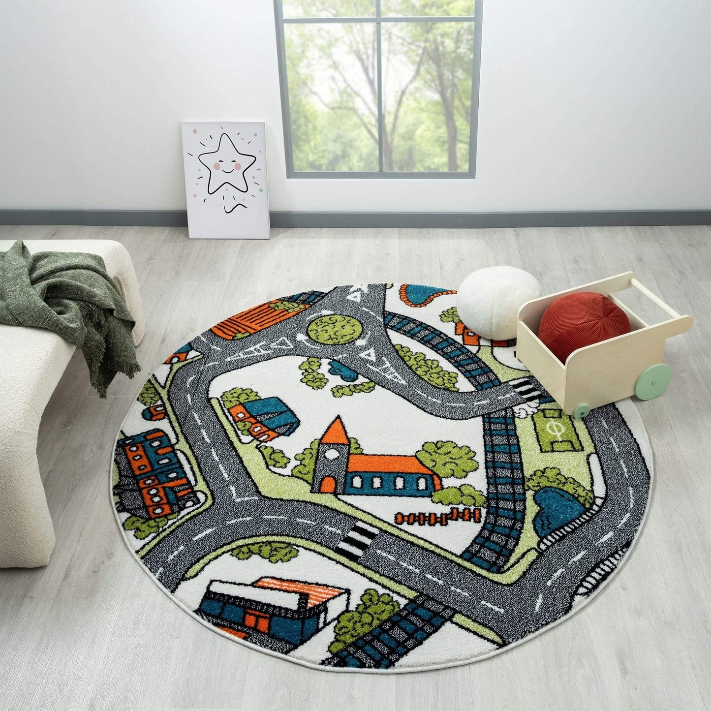 Kids Rugs-Bright and colorful Kidsville Collection rugs are perfect for playrooms! Durable, anti-static, and shed-resistant, these soft and easy-to-clean kids rugs add fun and protection.-Bazaar G Rugs N Gifts
