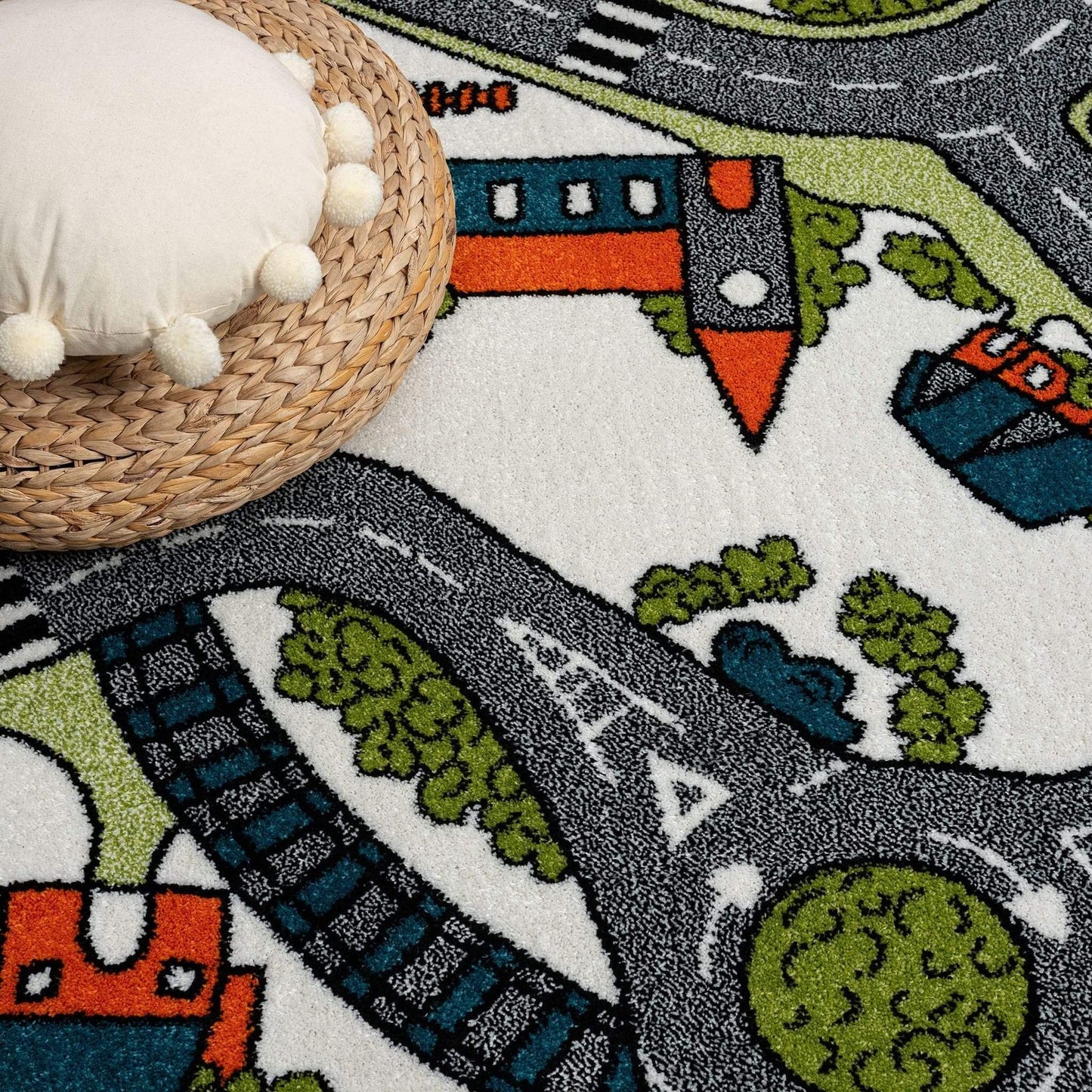 Kids Rugs-Bright and colorful Kidsville Collection rugs are perfect for playrooms! Durable, anti-static, and shed-resistant, these soft and easy-to-clean kids rugs add fun and protection.-Bazaar G Rugs N Gifts