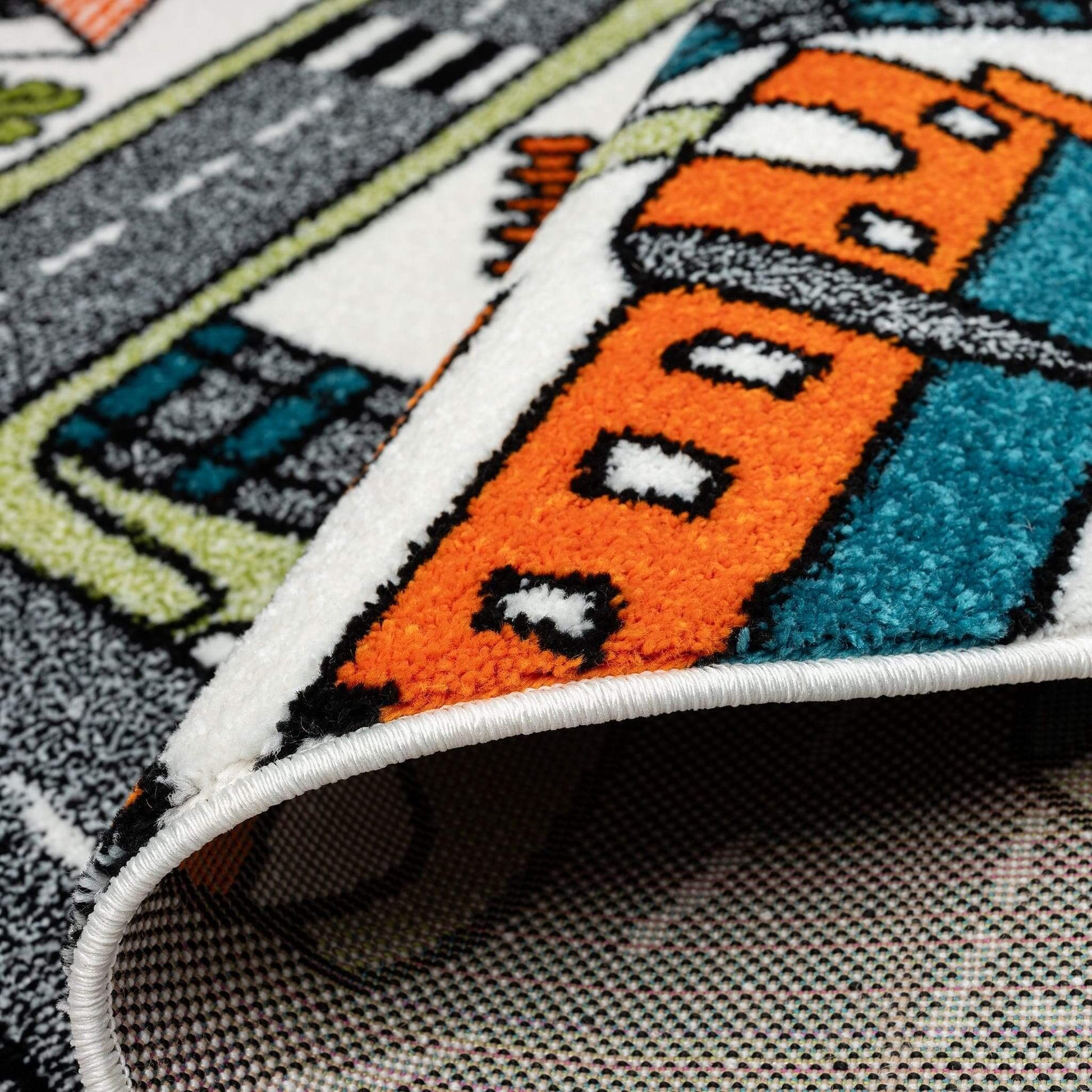 Kids Rugs-Bright and colorful Kidsville Collection rugs are perfect for playrooms! Durable, anti-static, and shed-resistant, these soft and easy-to-clean kids rugs add fun and protection.-Bazaar G Rugs N Gifts