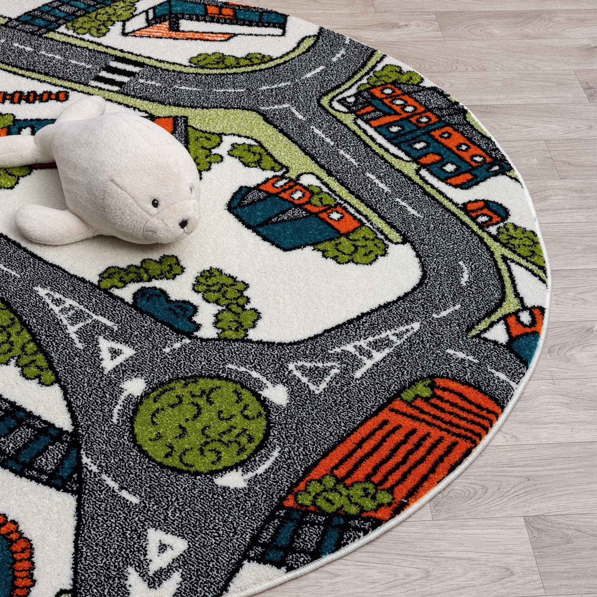 Kids Rugs Kidsville 575 Cream Round
