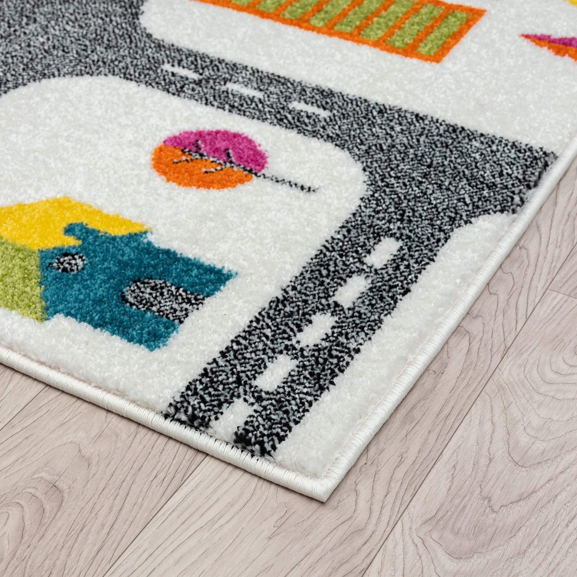 Kids Rugs-Bright and colorful Kidsville Collection rugs are perfect for playrooms! Durable, anti-static, and shed-resistant, these soft and easy-to-clean kids rugs add fun and protection.-Bazaar G Rugs N Gifts