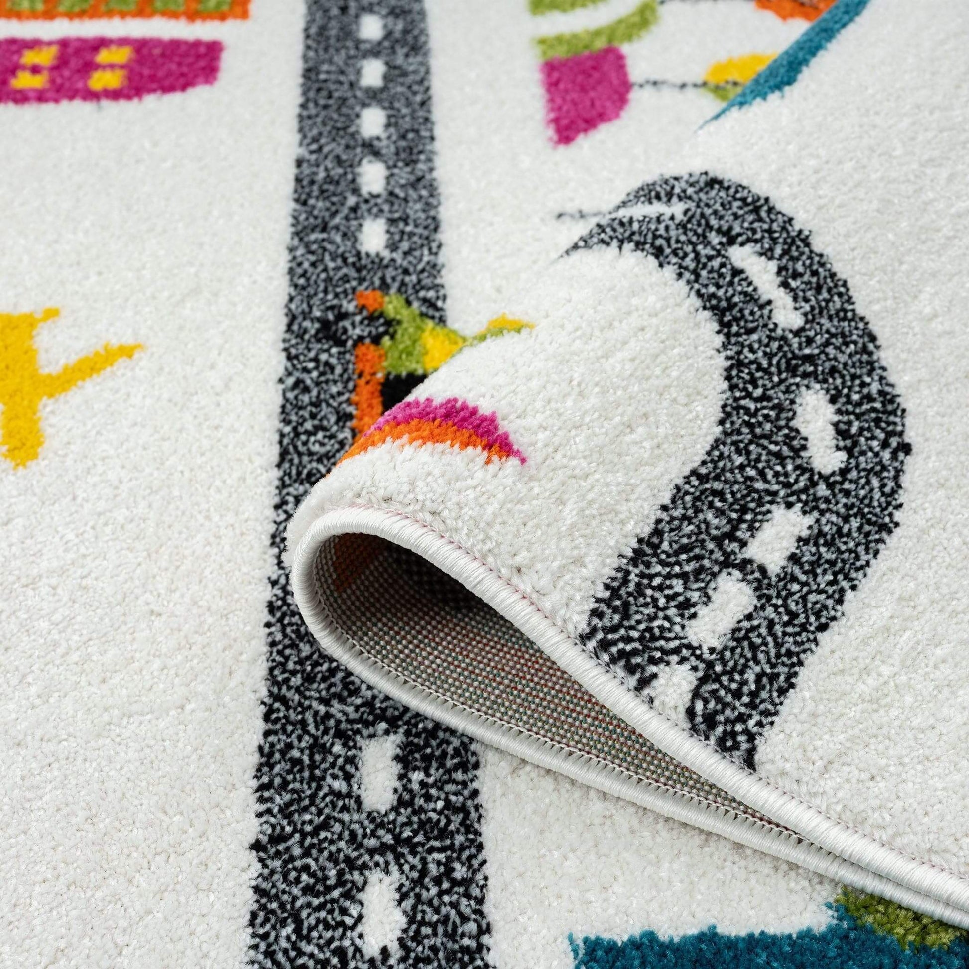 Kids Rugs-Bright and colorful Kidsville Collection rugs are perfect for playrooms! Durable, anti-static, and shed-resistant, these soft and easy-to-clean kids rugs add fun and protection.-Bazaar G Rugs N Gifts