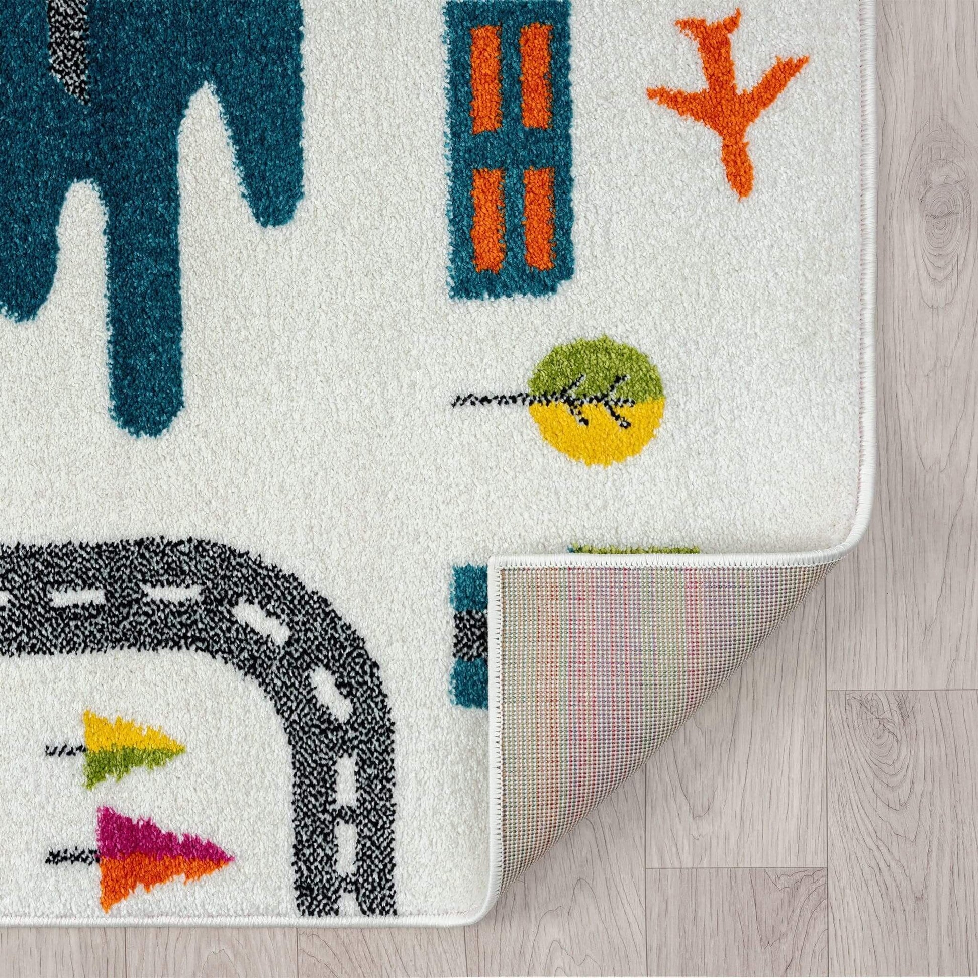 Kids Rugs-Bright and colorful Kidsville Collection rugs are perfect for playrooms! Durable, anti-static, and shed-resistant, these soft and easy-to-clean kids rugs add fun and protection.-Bazaar G Rugs N Gifts