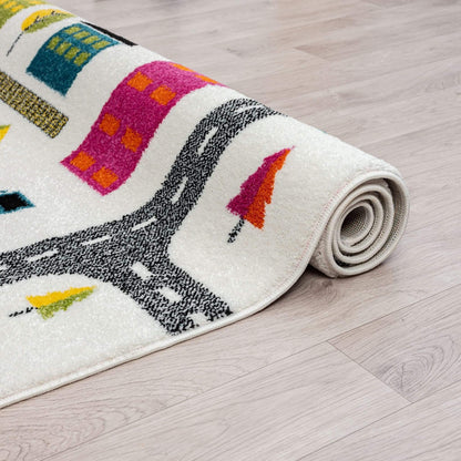 Kids Rugs-Bright and colorful Kidsville Collection rugs are perfect for playrooms! Durable, anti-static, and shed-resistant, these soft and easy-to-clean kids rugs add fun and protection.-Bazaar G Rugs N Gifts