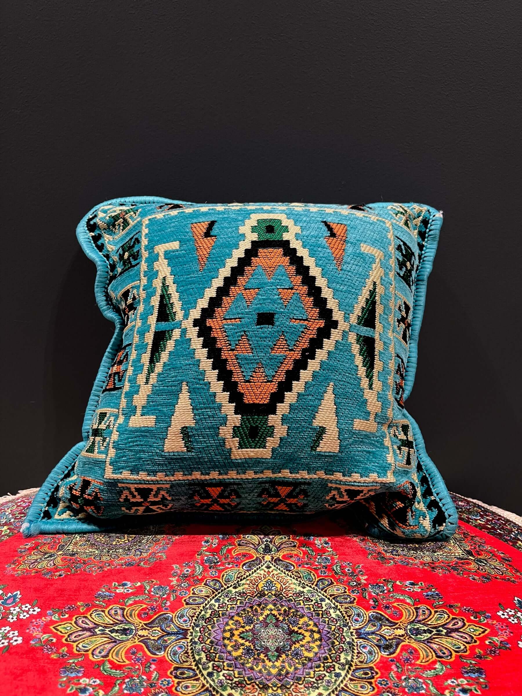 Kilim Cushion (Aqua)