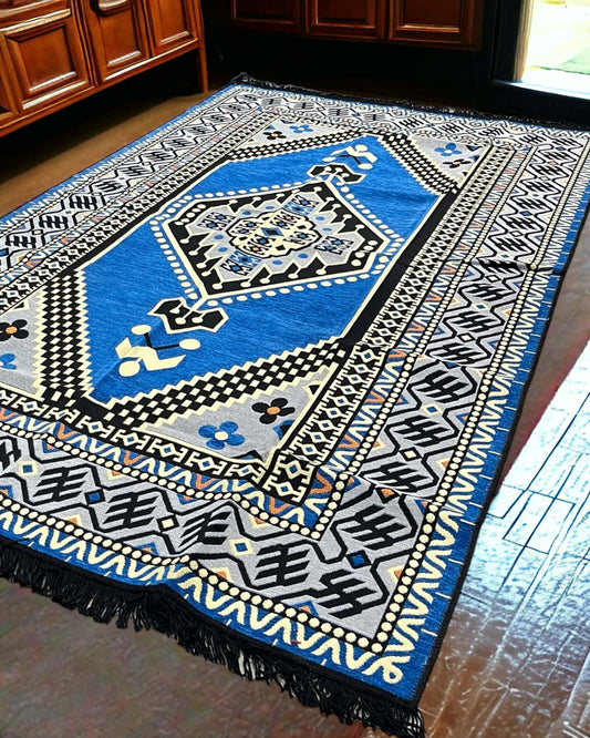 Turkish Kilim Rug (Blue Classic) Rugs   