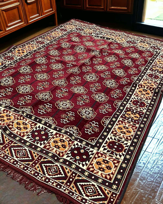 Turkish Kilim Rug (Dark Red Diamond) Rugs   