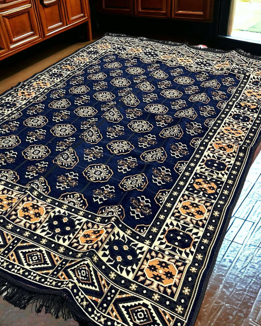 Turkish Kilim Rug (Majlis Navy) Rugs   