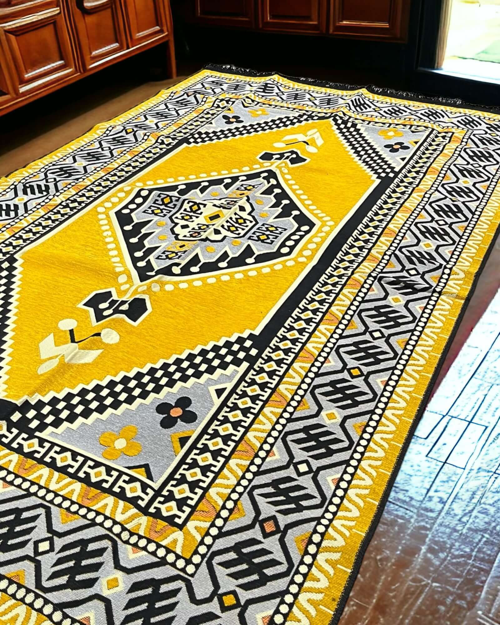 Turkish Kilim Rug (Yellow) Rugs   