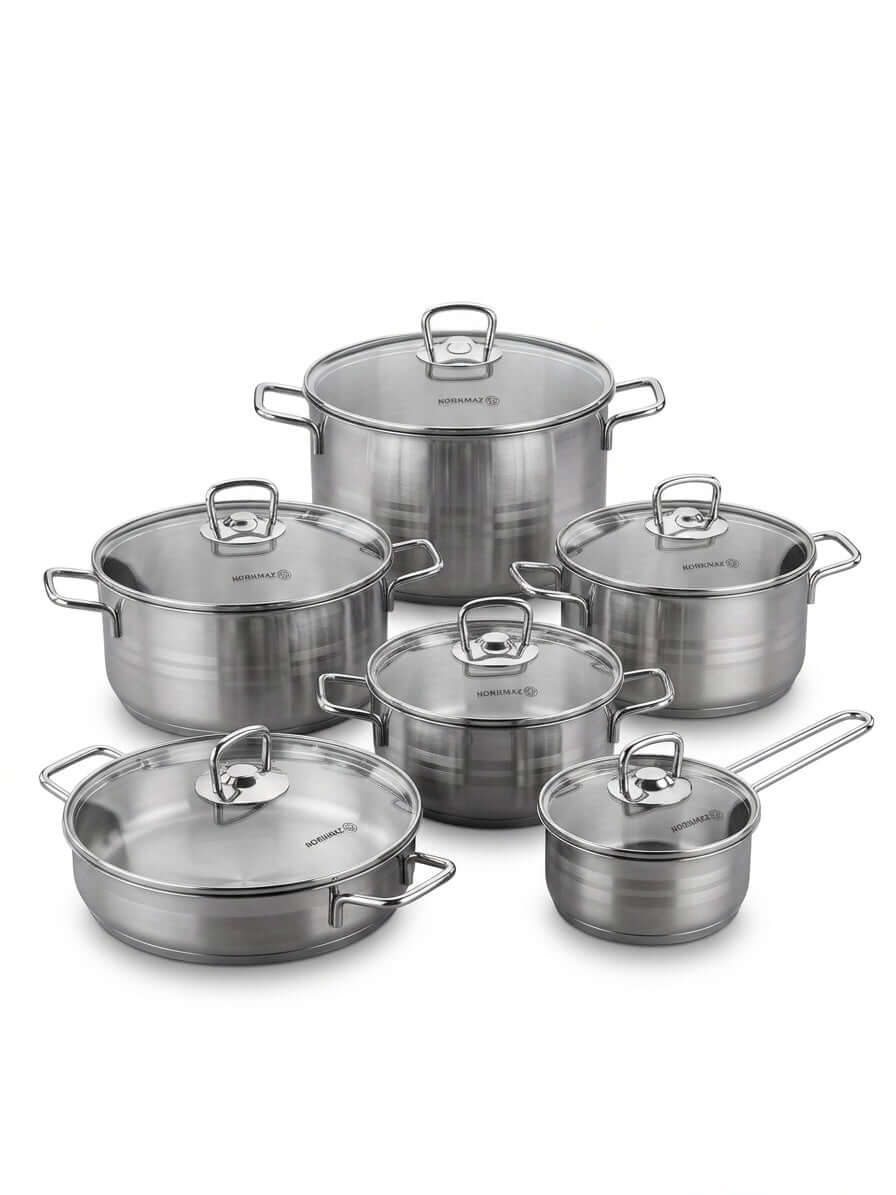 Korkmaz Astra Premium 18/10 Stainless Steel Cookware Set, premium stainless steel cookware set for reliable cooking.