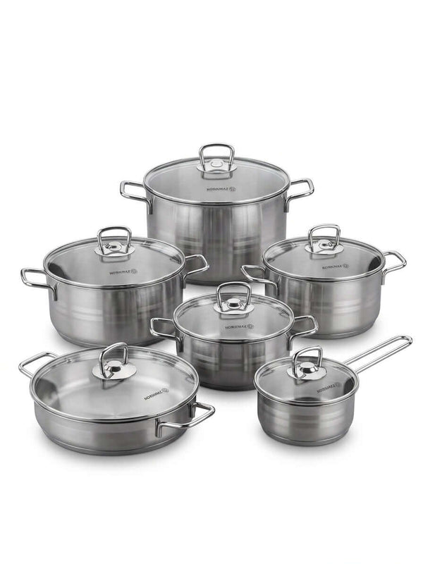 Korkmaz Astra Premium 18/10 Stainless Steel Cookware Set, premium stainless steel cookware set for reliable cooking.