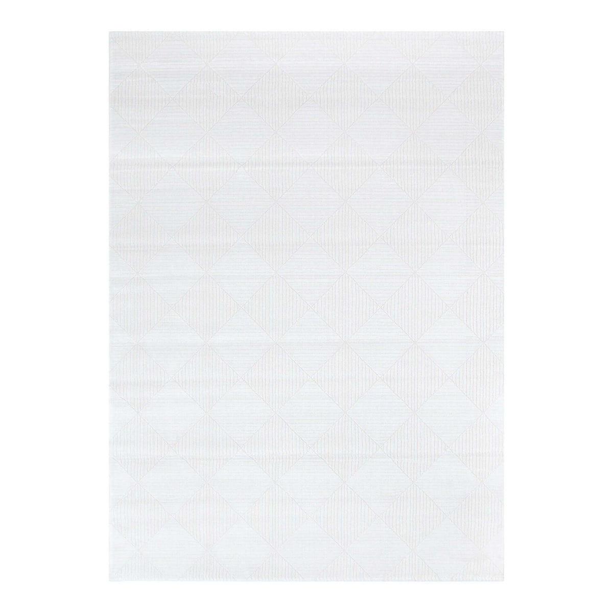 Lazer LA05 Cream Geometric Textured Rug - full rug view