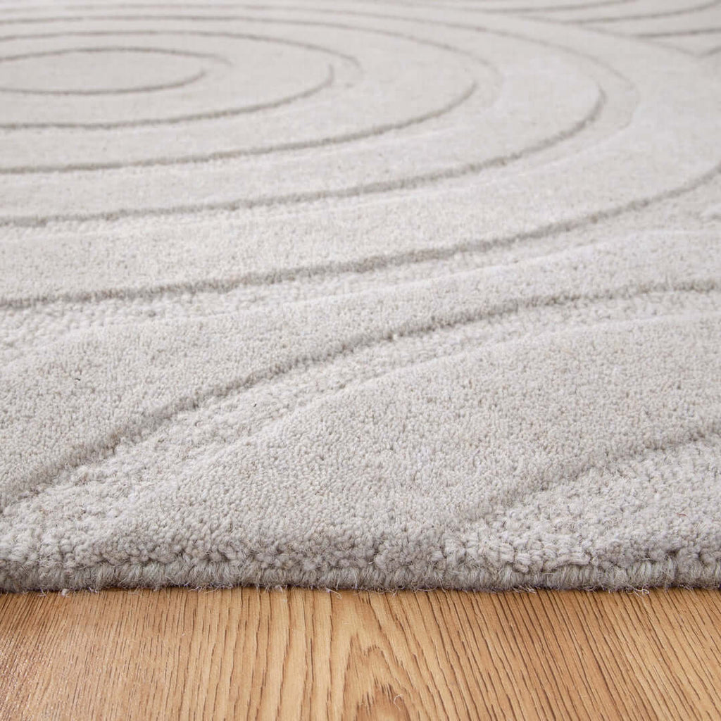 Les Nomades Ellipse Light Grey wool rug - texture