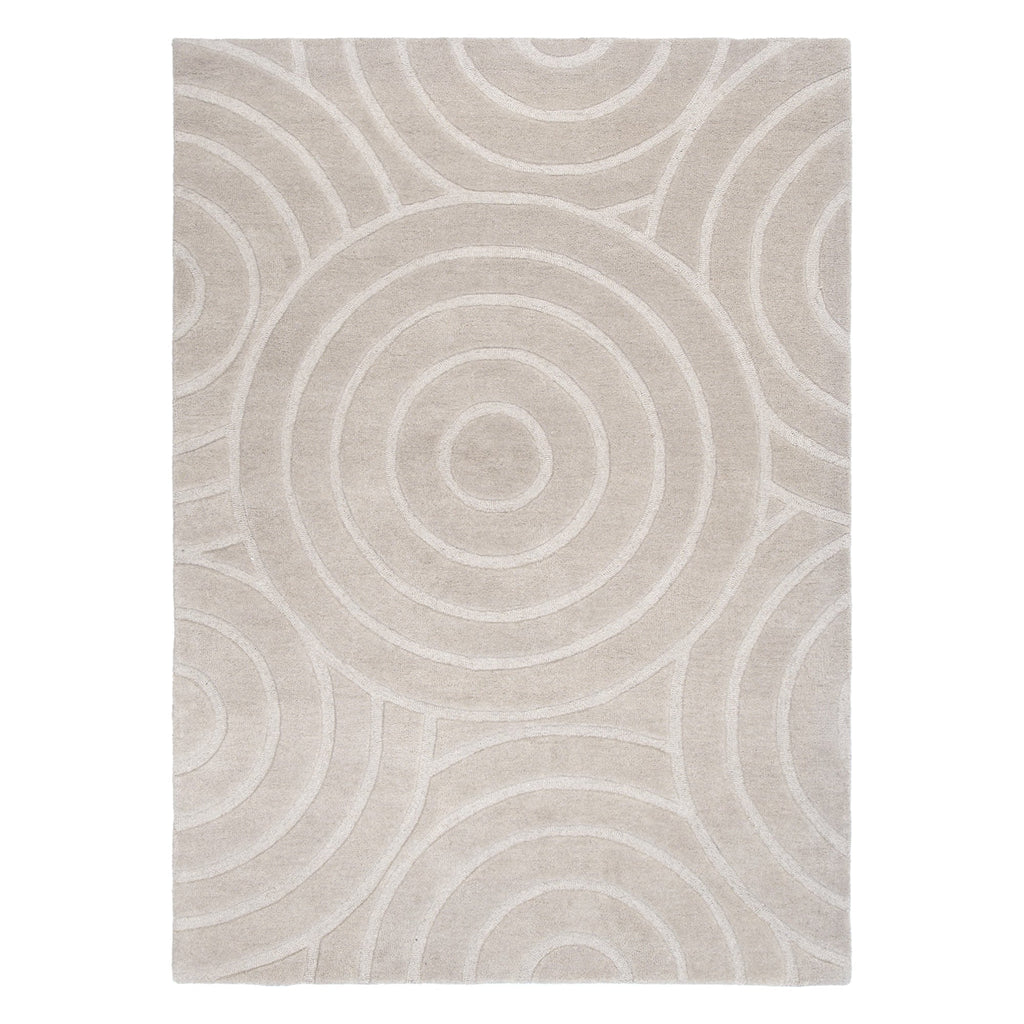 Les Nomades Ellipse Beige Wool Rug – view 2