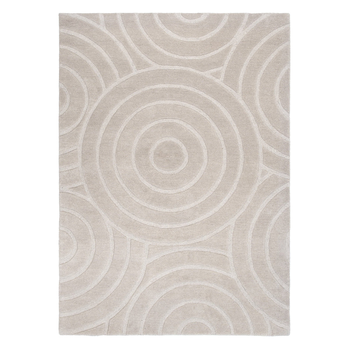 Les Nomades Ellipse Beige Wool Rug – view 2